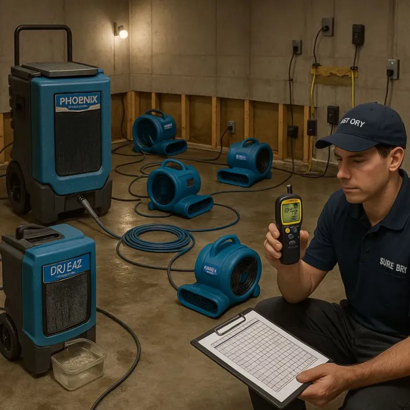 Structural Drying and Dehumidification process in Mountain Home, ID